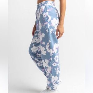 Adidas Originals track pants Ambient Sky color with dreamy floral patter XS EUC